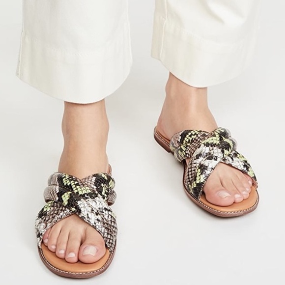 MADEWELL Skyler Sandal Snake Embossed Leather - Picture 1 of 8